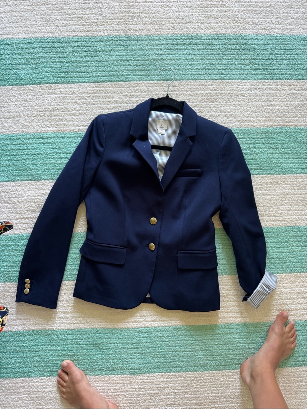 J. Crew Navy Blazer with Gold Buttons
